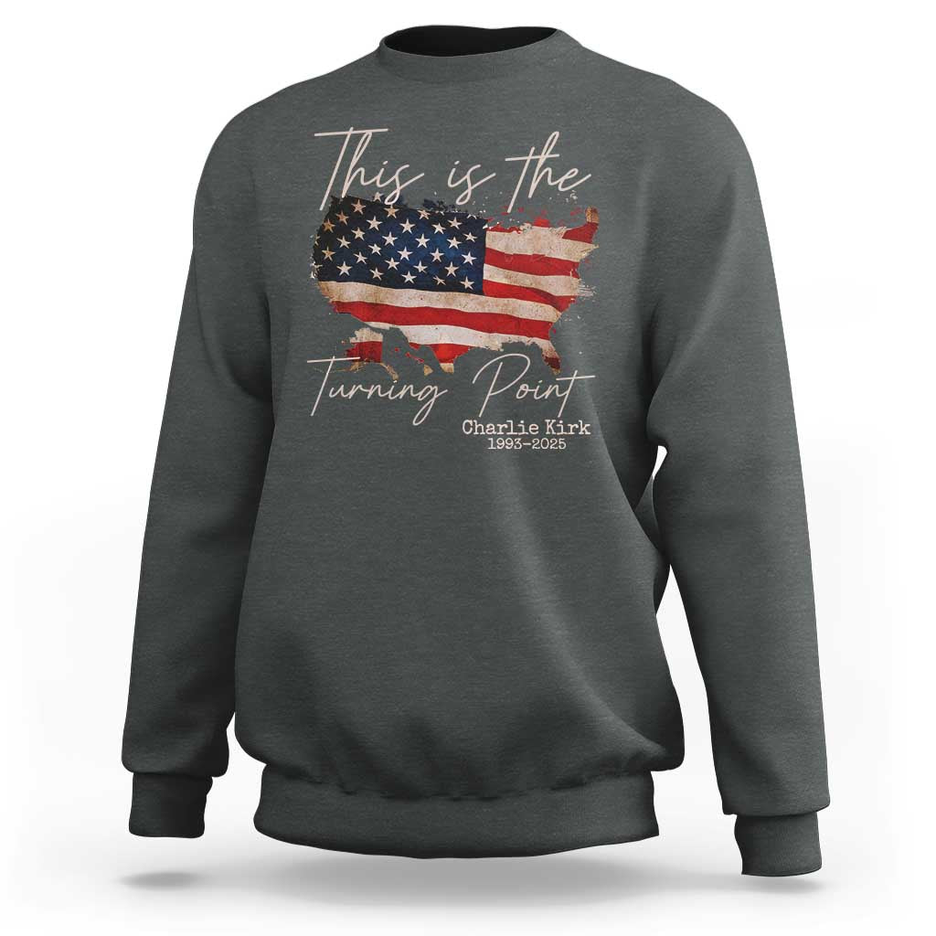 This Is The Turning Point Sweatshirt Patriotic American Map Vintage USA Flag - Wonder Print Shop