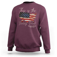 This Is The Turning Point Sweatshirt Patriotic American Map Vintage USA Flag - Wonder Print Shop