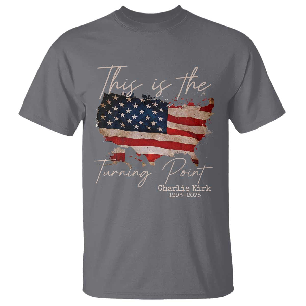 This Is The Turning Point T Shirt Patriotic American Map Vintage USA Flag - Wonder Print Shop