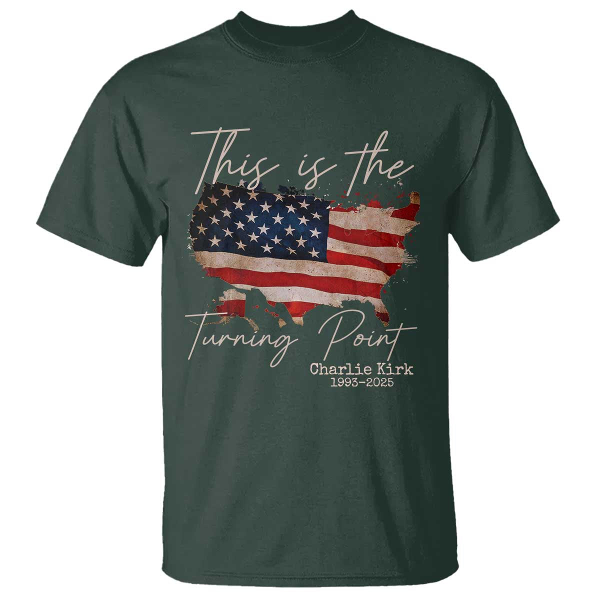 This Is The Turning Point T Shirt Patriotic American Map Vintage USA Flag - Wonder Print Shop