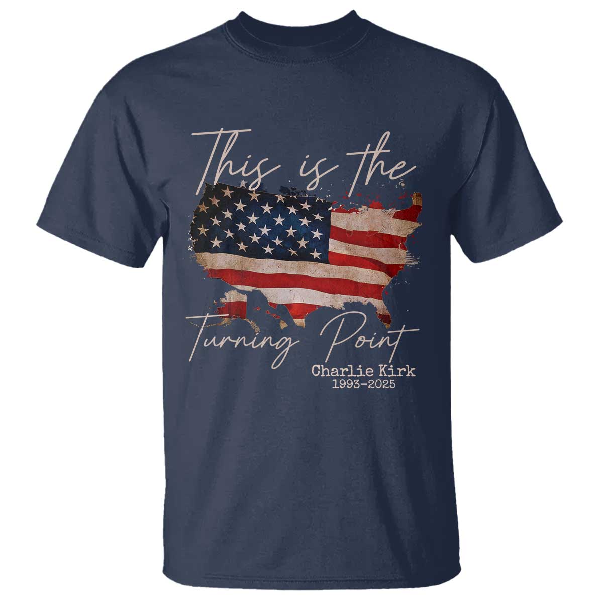 This Is The Turning Point T Shirt Patriotic American Map Vintage USA Flag - Wonder Print Shop
