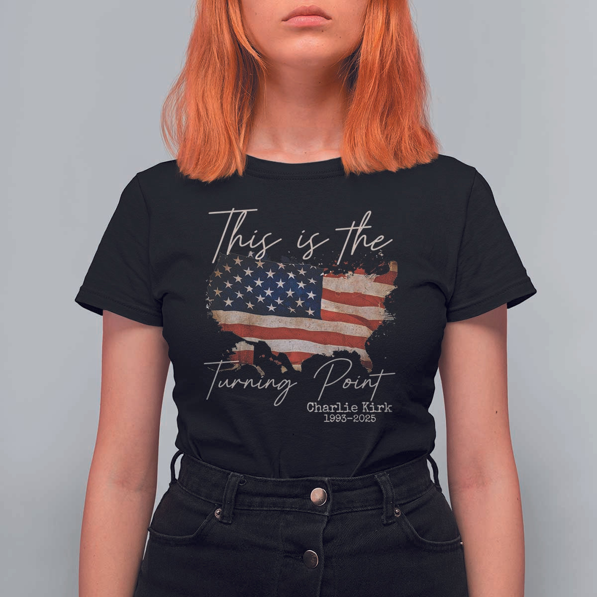 This Is The Turning Point T Shirt For Women Patriotic American Map Vintage USA Flag - Wonder Print Shop