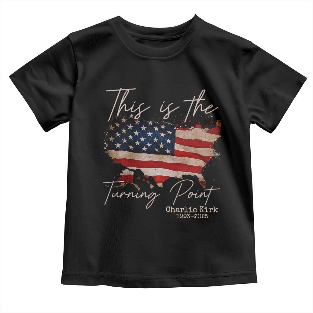 This Is The Turning Point Toddler T Shirt Patriotic American Map Vintage USA Flag - Wonder Print Shop