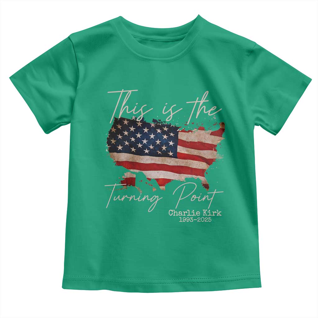 This Is The Turning Point Toddler T Shirt Patriotic American Map Vintage USA Flag - Wonder Print Shop