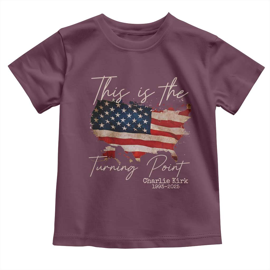 This Is The Turning Point Toddler T Shirt Patriotic American Map Vintage USA Flag - Wonder Print Shop