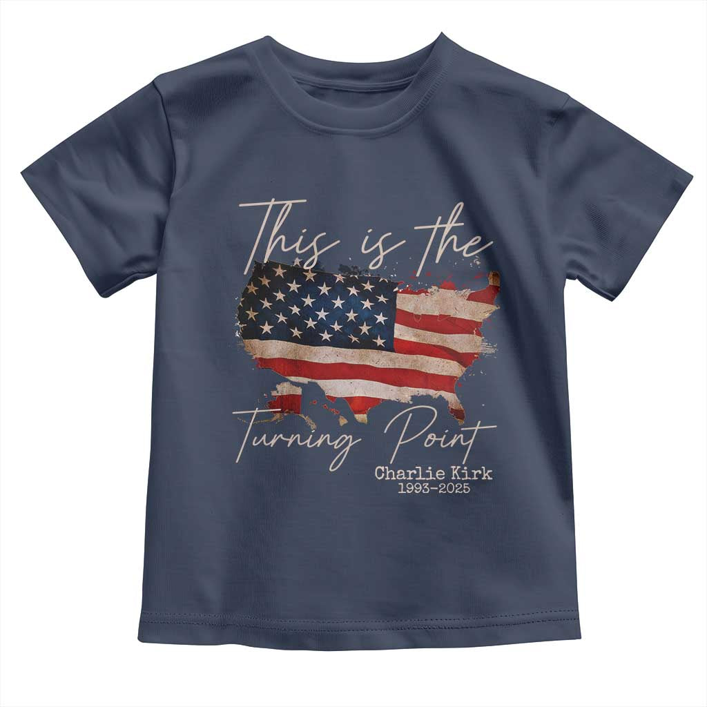 This Is The Turning Point Toddler T Shirt Patriotic American Map Vintage USA Flag - Wonder Print Shop