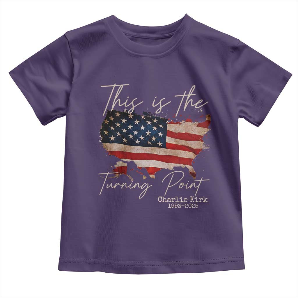 This Is The Turning Point Toddler T Shirt Patriotic American Map Vintage USA Flag - Wonder Print Shop