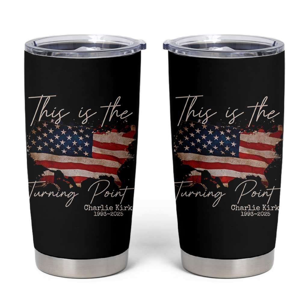 This Is The Turning Point Tumbler Cup Patriotic American Map Vintage USA Flag - Wonder Print Shop