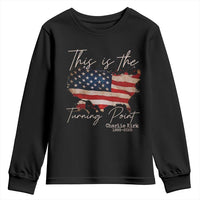 This Is The Turning Point Youth Sweatshirt Patriotic American Map Vintage USA Flag - Wonder Print Shop