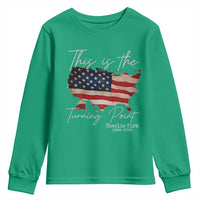 This Is The Turning Point Youth Sweatshirt Patriotic American Map Vintage USA Flag - Wonder Print Shop