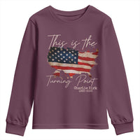 This Is The Turning Point Youth Sweatshirt Patriotic American Map Vintage USA Flag - Wonder Print Shop