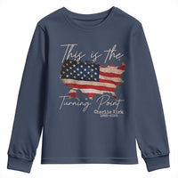 This Is The Turning Point Youth Sweatshirt Patriotic American Map Vintage USA Flag - Wonder Print Shop