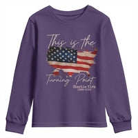 This Is The Turning Point Youth Sweatshirt Patriotic American Map Vintage USA Flag - Wonder Print Shop