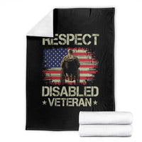 Respect Disabled Veteran Throw Blanket Military Soldier Vintage American Flag - Wonder Print Shop