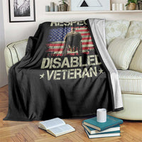 Respect Disabled Veteran Throw Blanket Military Soldier Vintage American Flag - Wonder Print Shop