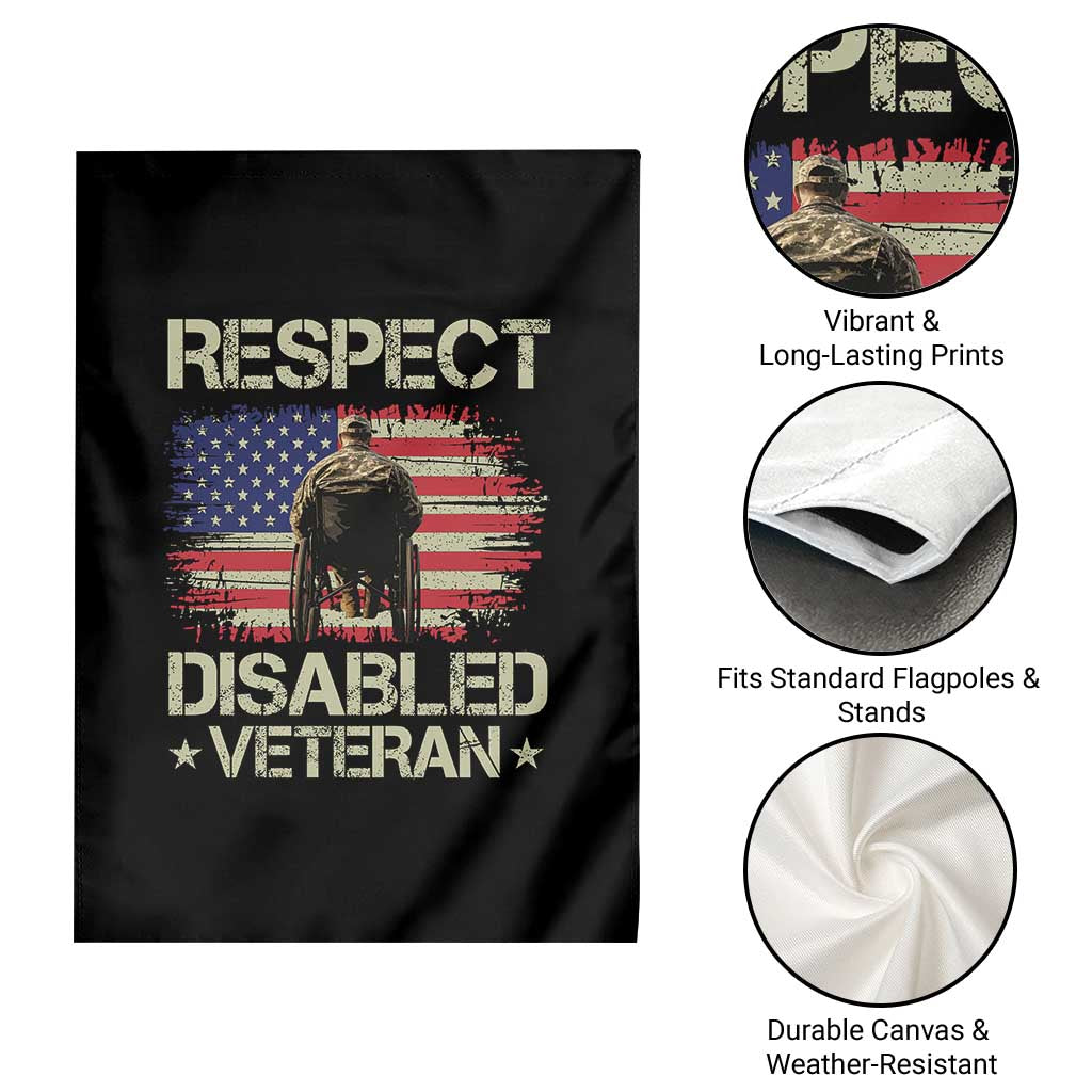 Respect Disabled Veteran Garden Flag Military Soldier Vintage American Flag - Wonder Print Shop
