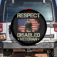 Respect Disabled Veteran Spare Tire Cover Military Soldier Vintage American Flag - Wonder Print Shop