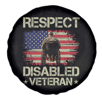 Respect Disabled Veteran Spare Tire Cover Military Soldier Vintage American Flag - Wonder Print Shop