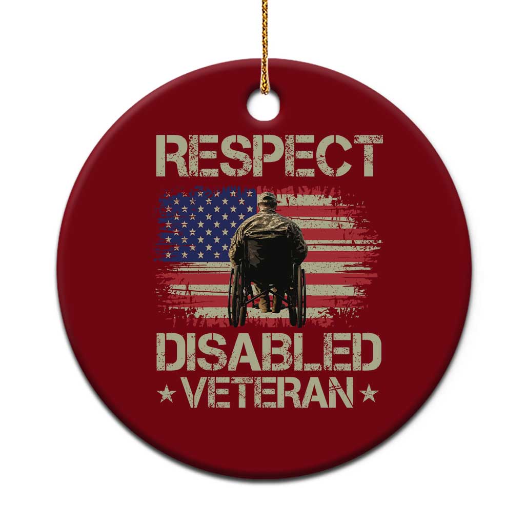 Respect Disabled Veteran Ceramic Ornament Military Soldier Vintage American Flag - Wonder Print Shop