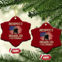 Respect Disabled Veteran Ceramic Ornament Military Soldier Vintage American Flag - Wonder Print Shop