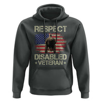 Respect Disabled Veteran Hoodie Military Soldier Vintage American Flag - Wonder Print Shop