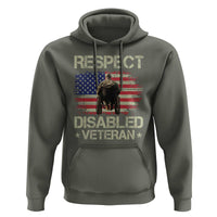 Respect Disabled Veteran Hoodie Military Soldier Vintage American Flag - Wonder Print Shop