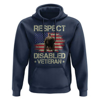 Respect Disabled Veteran Hoodie Military Soldier Vintage American Flag - Wonder Print Shop