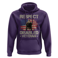 Respect Disabled Veteran Hoodie Military Soldier Vintage American Flag - Wonder Print Shop
