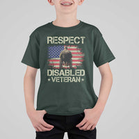 Respect Disabled Veteran T Shirt For Kid Military Soldier Vintage American Flag - Wonder Print Shop