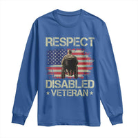 Respect Disabled Veteran Long Sleeve Shirt Military Soldier Vintage American Flag - Wonder Print Shop
