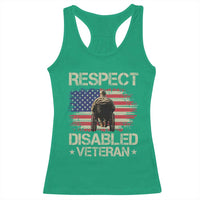 Respect Disabled Veteran Racerback Tank Top Military Soldier Vintage American Flag - Wonder Print Shop