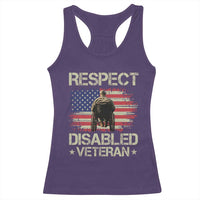 Respect Disabled Veteran Racerback Tank Top Military Soldier Vintage American Flag - Wonder Print Shop