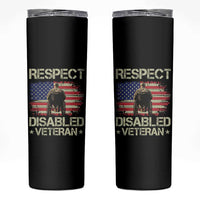 Respect Disabled Veteran Skinny Tumbler Military Soldier Vintage American Flag - Wonder Print Shop