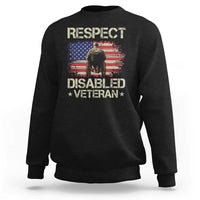 Respect Disabled Veteran Sweatshirt Military Soldier Vintage American Flag - Wonder Print Shop