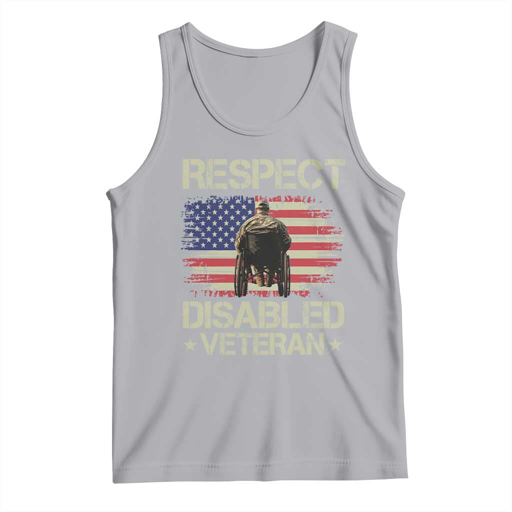 Respect Disabled Veteran Tank Top Military Soldier Vintage American Flag - Wonder Print Shop