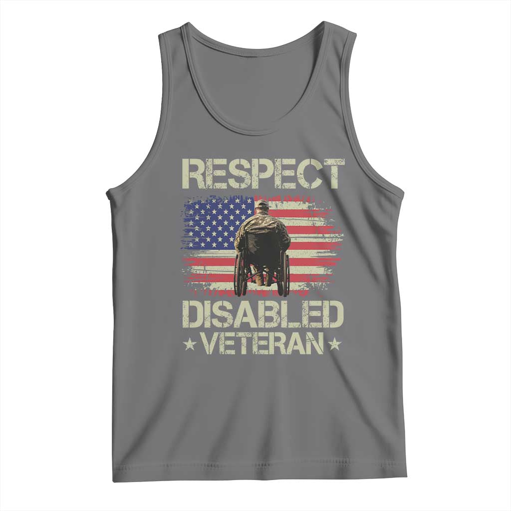 Respect Disabled Veteran Tank Top Military Soldier Vintage American Flag - Wonder Print Shop