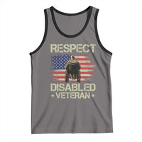 Respect Disabled Veteran Tank Top Military Soldier Vintage American Flag - Wonder Print Shop