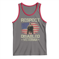Respect Disabled Veteran Tank Top Military Soldier Vintage American Flag - Wonder Print Shop