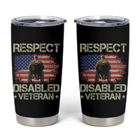 Respect Disabled Veteran Tumbler Cup Military Soldier Vintage American Flag - Wonder Print Shop