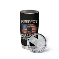 Respect Disabled Veteran Tumbler Cup Military Soldier Vintage American Flag - Wonder Print Shop