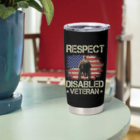 Respect Disabled Veteran Tumbler Cup Military Soldier Vintage American Flag - Wonder Print Shop