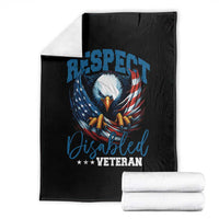 Respect Disabled Veteran Throw Blanket Military Soldier American Flag Bald Eagle - Wonder Print Shop