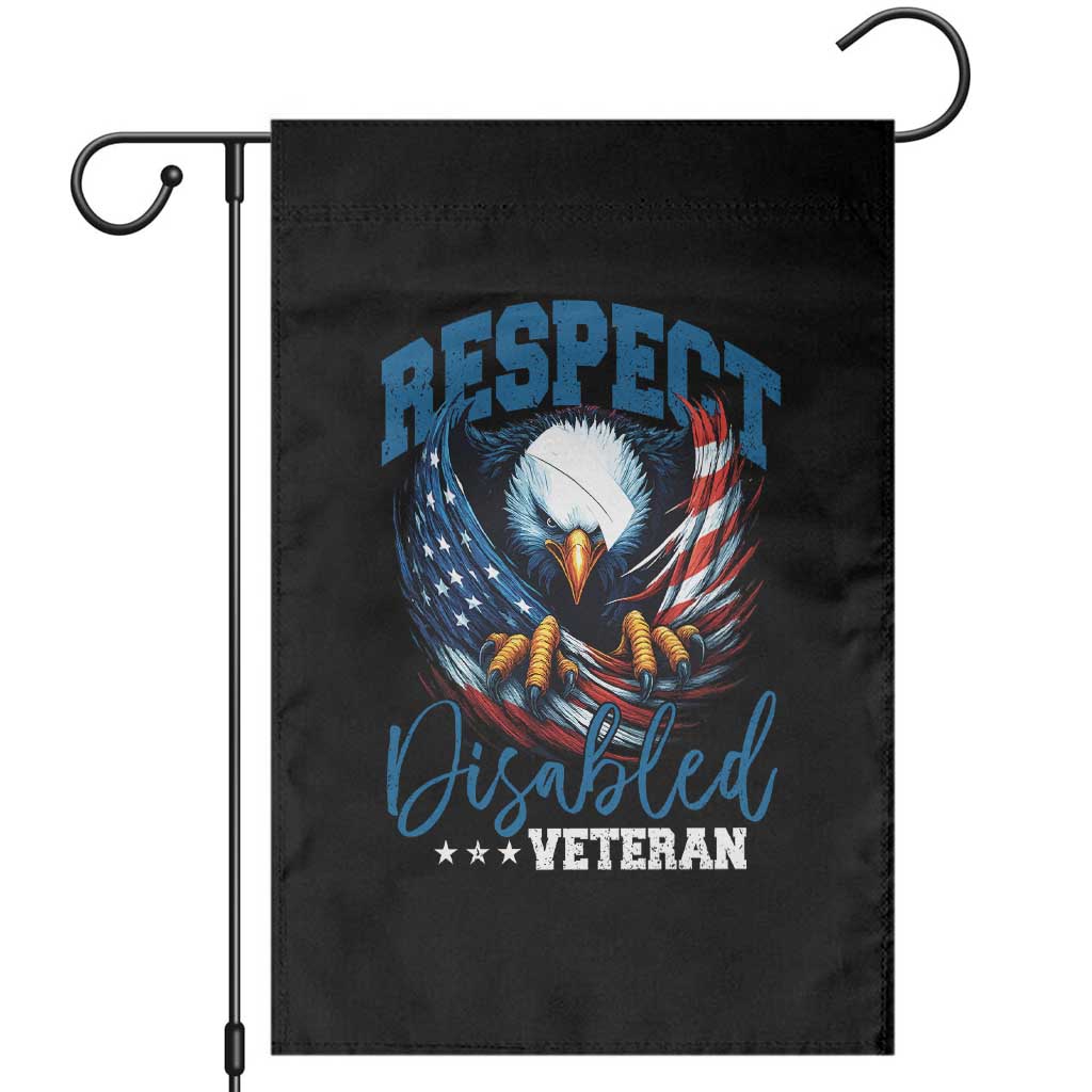 Respect Disabled Veteran Garden Flag Military Soldier American Flag Bald Eagle - Wonder Print Shop