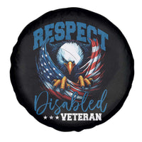 Respect Disabled Veteran Spare Tire Cover Military Soldier American Flag Bald Eagle - Wonder Print Shop
