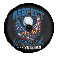 Respect Disabled Veteran Spare Tire Cover Military Soldier American Flag Bald Eagle - Wonder Print Shop
