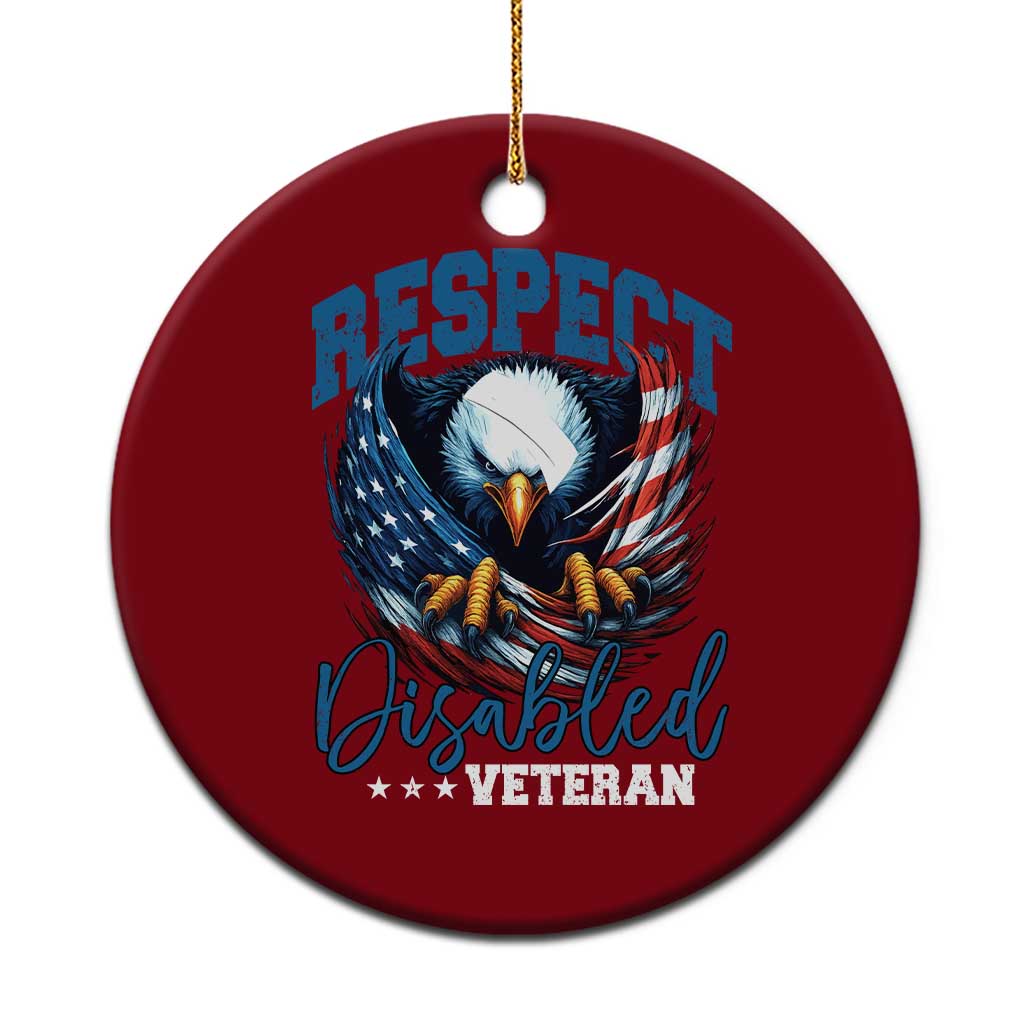 Respect Disabled Veteran Ceramic Ornament Military Soldier American Flag Bald Eagle - Wonder Print Shop