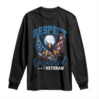 Respect Disabled Veteran Long Sleeve Shirt Military Soldier American Flag Bald Eagle - Wonder Print Shop