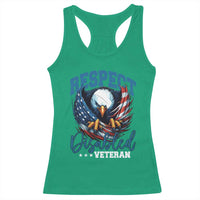 Respect Disabled Veteran Racerback Tank Top Military Soldier American Flag Bald Eagle - Wonder Print Shop