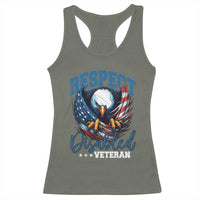 Respect Disabled Veteran Racerback Tank Top Military Soldier American Flag Bald Eagle - Wonder Print Shop