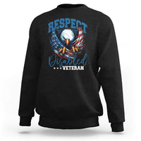 Respect Disabled Veteran Sweatshirt Military Soldier American Flag Bald Eagle - Wonder Print Shop